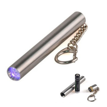 Mini -Tasche leistungsstarke LED -UV -Schlüsselbund Taschenlampe Torch Key Ring Geld Wasserzeichen unsichtbarer Tintendetektor